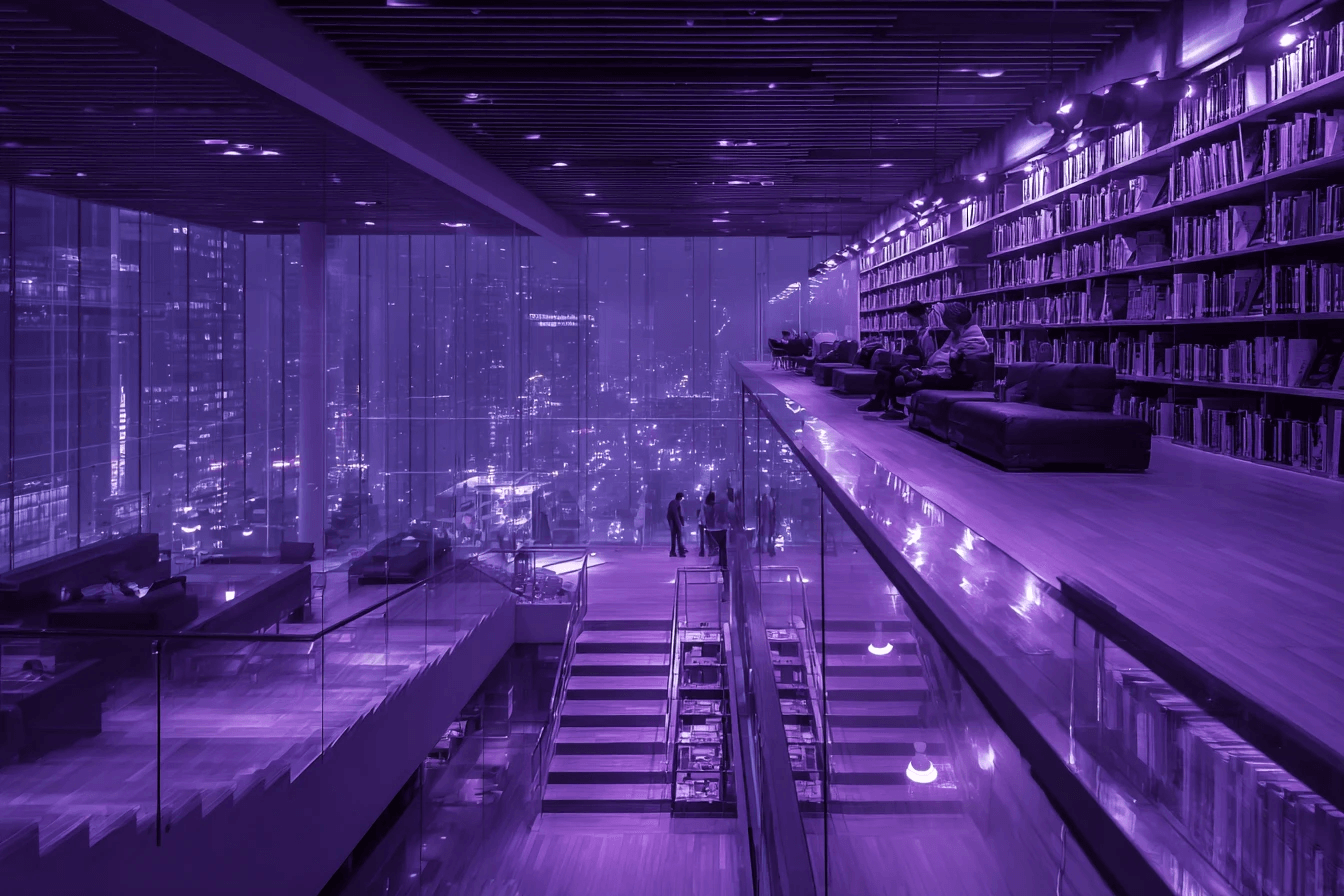 Moderní knihovna ve výškové budově