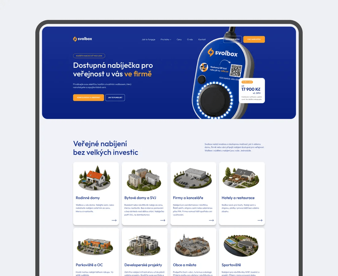 Svolbox - UI design a webdesign landing page