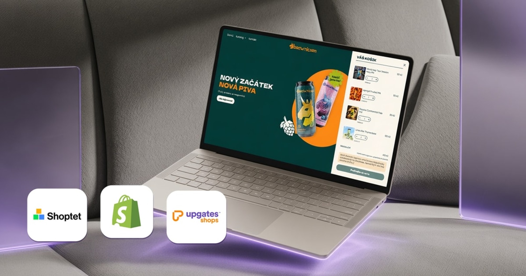 E-shopy na krabicových řešeních (Shoptet, Shopify, Upgates)